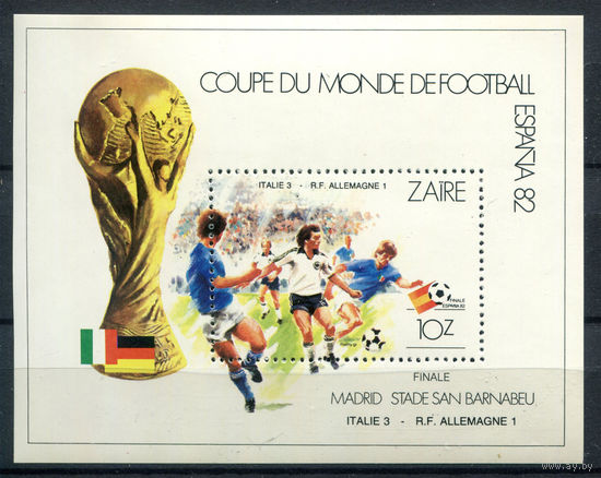Конго (Заир) - 1982г. - Международный чемпионат по футболу - полная серия, MNH [Mi bl. 43] - 1 блок