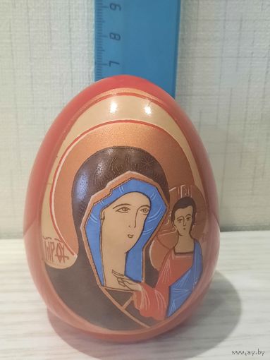Пасхальное яйцо фарфор роспись Казанская Божья Матерь с младенцем
