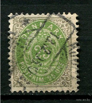 Дания - 1875/1903 - Цифры 25Ore - [Mi.29i Z B] - 1 марка. Гашеная.  (Лот 67BY)