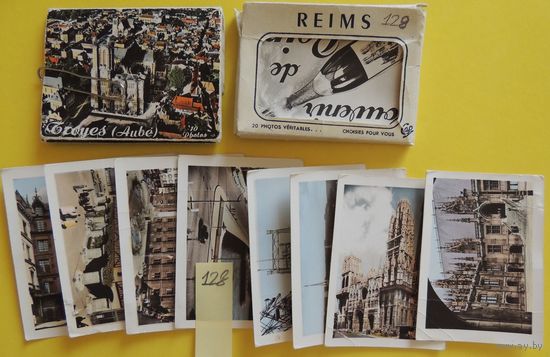 Мини-открытки, 3 набора, Франция, 1960-е гг., 38 шт.