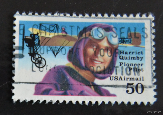 США 1991 г. Пионеры авиации Самолеты Гарриет Куимби Блерио-XI
