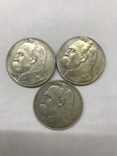 Монеты.Польша..1935-37г.10зл.цена за все.