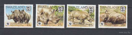 Фауна. Носороги. Свазиленд. 1987. 4 марки. Michel N 528-531 (30,0 е)