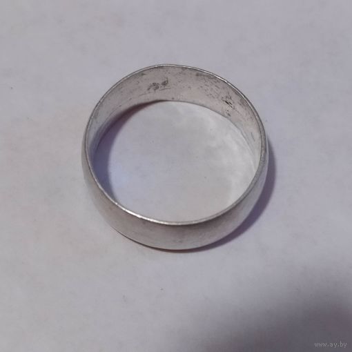 Большое кольцо серебряное царское 84 пр и клеймо,  6,15 г, 19 р-р, толщина 9 мм