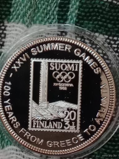Уганда 1000 шиллингов 1996 Олимпийские игры 100 лет Финляндия 1952