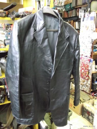 Пиджак советский кожаный, размер 50/3.