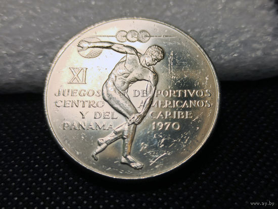 Панама 5 бальбоа 1970 XI игры Центральной Америки и Карибского бассейна серебро Ag925 35,7