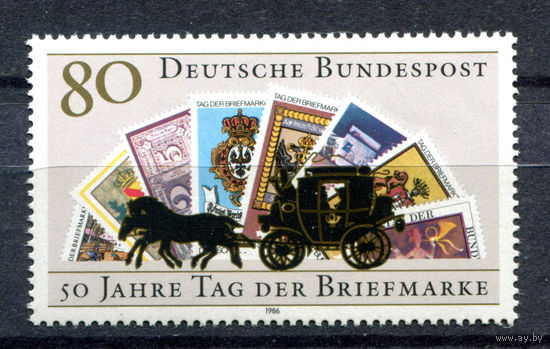 Германия (ФРГ) - 1986г. - 50 лет празднованию дня марки - полная серия, MNH с отпечатком [Mi 1300] - 1 марка