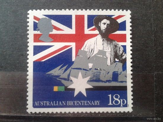 Англия 1988 200 лет колонизации Австралии, флаг, парусник*