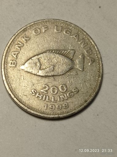 Уганда 200 шиллингов 1998 года .