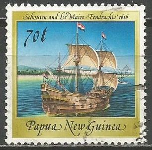 Папуа Новая Гвинея. Парусник "Eendracht". 1987г. Mi#546.