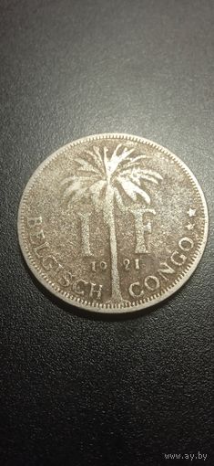 Бельгийское Конго 1 франк 1921 г.