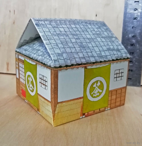 77х74х74 мм Коробочка картонная подарочная, чайный домик, пр-во Япония. Чайная тема