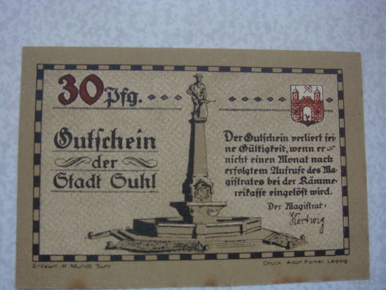 Германия 30 пфенингов  1922 Нотгельд