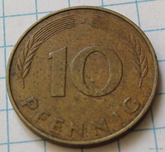 Германия 10 пфеннигов, 1980    J    ( 3-4-1 )