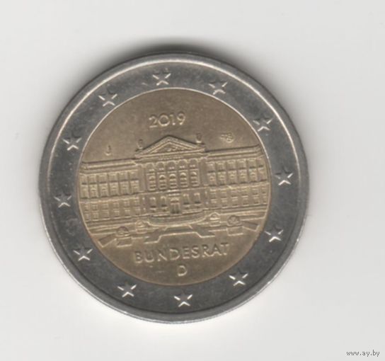 2 евро Германия "Бундесрат" 2019 J Лот 8131