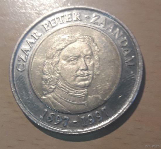 1 руб.монета голландии 1997г.в честь 300 лет посещения Петром 1