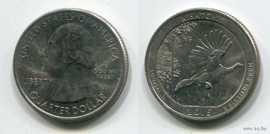 США. 25 центов (2015, Луизиана, буква P, aUNC)