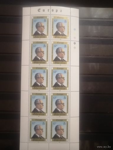 Полная серия малых листов Гибралтара 1980 год Михель 405-407