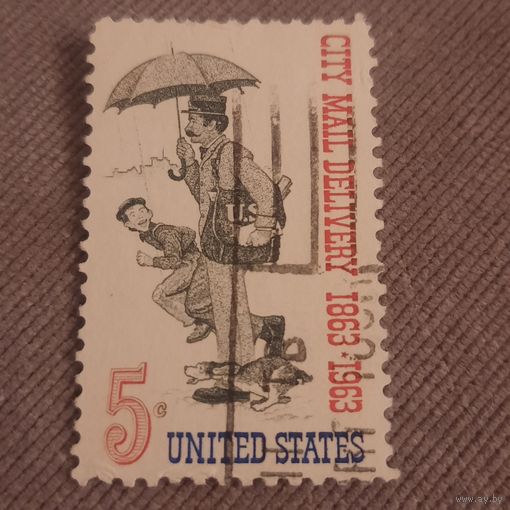 США 1963. 100 летие америнской службы доставки почты