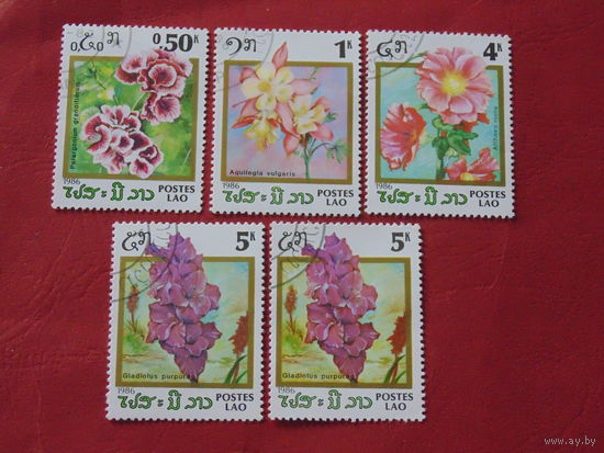 Лаос 1986 г. Цветы.