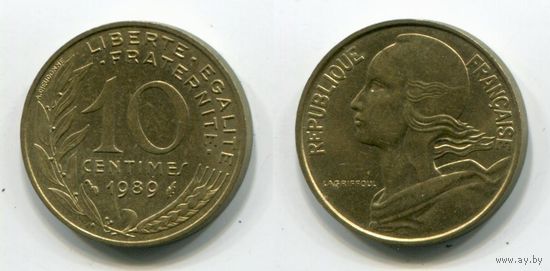 Франция. 10 сантимов (1989, XF)