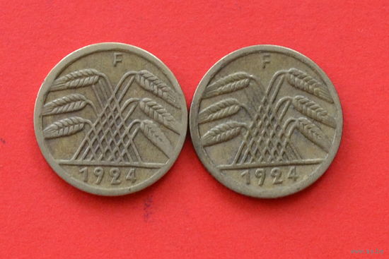 Германия 5 пфеннигов 1924 F