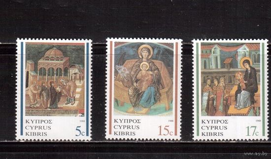 Кипр-1988, (Мих.707-709)  ** ,   Религия, Искусство, Рождество, (полная серия)