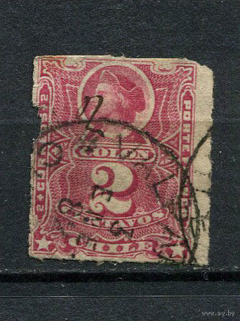 Чили - 1878 - Колумб 2С - (с повреждением) - [Mi.19] - 1 марка. Гашеная.  (Лот 69Dt)