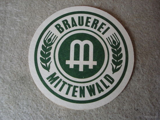 Подставка под пиво (бирдекель) "MITTENWALD" (Германия).(2).
