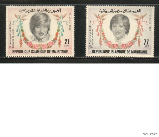 Мавритания-1982 (Мих.758-759) ** , Диана (полная серия)