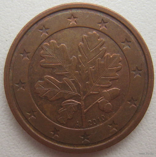 Германия 2 евроцента 2010 г. A F. Цена за 1 шт.