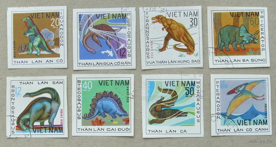 Вьетнам. Динозавры. Животные. Фауна. ( 8 марок ) 1979 года. 2-9.