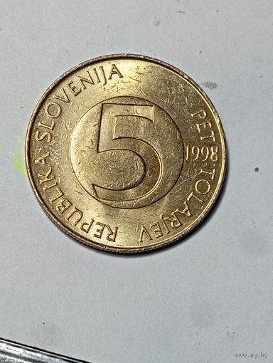 Словения 5 толаров 1998 года.