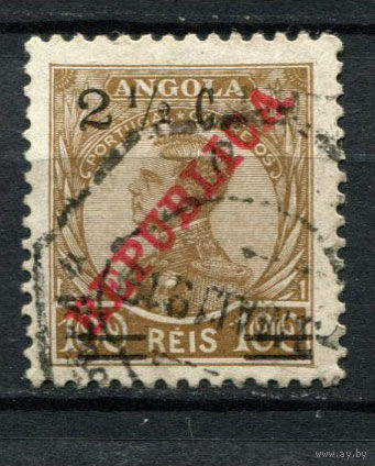 Португальские колонии - Ангола - 1919 - Надпечатка 2 1/2C на 100R - [Mi.193] - 1 марка. Гашеная.  (Лот 110AV)