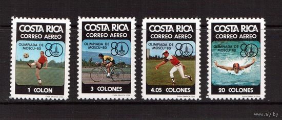Коста-Рика-1980,(Мих.1065-1068)  **  Спорт, ОИ-1980