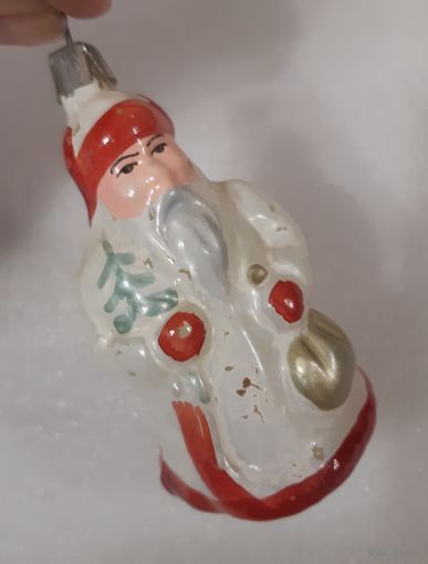 Игрушка ёлочная Дед Морозко с ёлкой, стекло. СССР