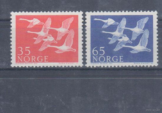 [2180] Норвегия 1956. Фауна.Птицы.Лебеди. СЕРИЯ MNH