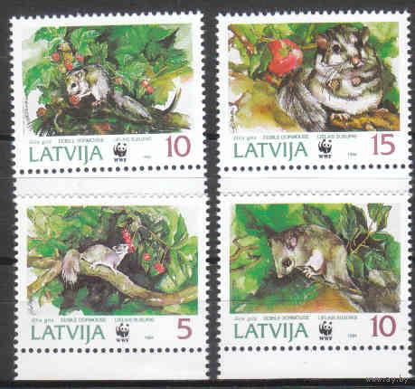 Латвия 1994 Фауна WWF Соня серия **
