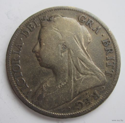 Великобритания 1\2 кроны 1897 серебро  .29-326