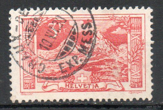 Стандартный выпуск Пейзаж Швейцария 1918 год серия из 1 марки