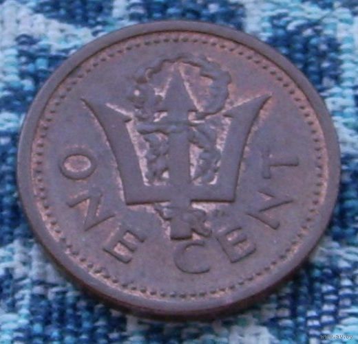 Барбадос 1 цент 1989 года, UNC. Трезубец Посейдона.