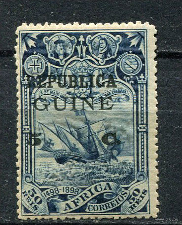 Португальские колонии - Гвинея - 1913 - Надпечатка на марках Африки 5С на 50R - [Mi.116] - 1 марка. MH.  (LOT ET18)-T10P5