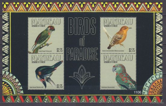 2011 Сент-Винсент Гренадины Mayreau 119-122KL Птицы 9,00 евро