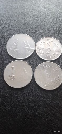Индия 2 рупии - 4 монеты одним лотом