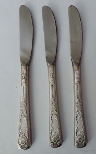 Ножи мельхиоровые СССР 3 шт. Длина 21.2 см.