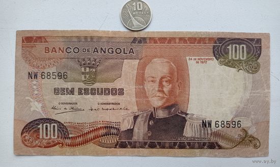 Werty71 Ангола 100 эскудо 1972 банкнота