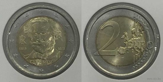 2 евро 2013 Италия "200 лет со дня рождения Джузеппе Верди" UNC