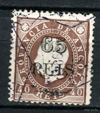 Португальские колонии - Ангола - 1902 - Надпечатка 65 REIS на 40R - [Mi.53] - 1 марка. Гашеная.  (Лот 73AN)