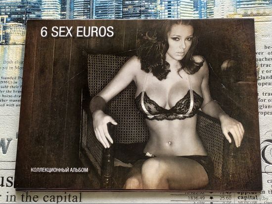 Лот из 7 монетовидных жетонов 6 (Sex) Euros (евро) в тематическом альбоме. #3